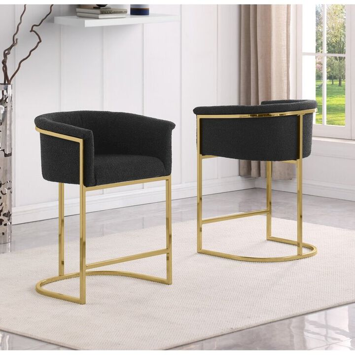 Best Quality Furniture Best Quality teddy Boucle in black counter height chair - Set of 2