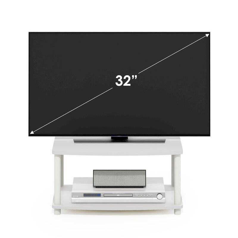 Turn-N-Tube No Tools 2-Tier Elevated TV Stands, White/White