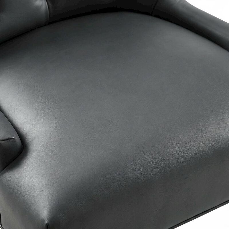 Tufted Vegan Leather Upholstered Dining Chair for Dining Room, Tan image number 5