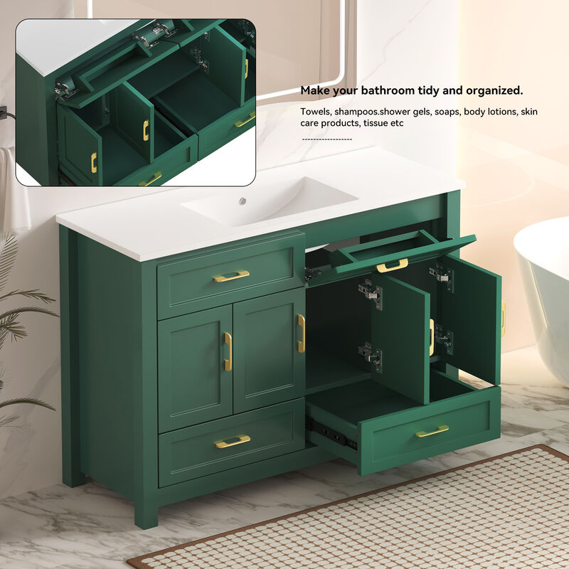 Nafvas 48" Bathroom Vanity with Resin sink image number 2