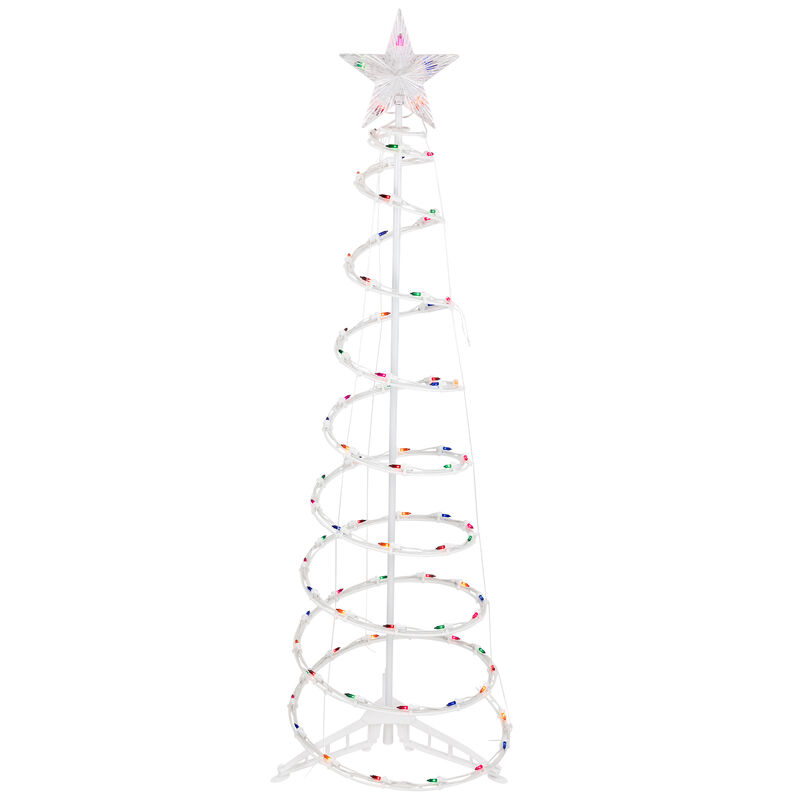 4ft Lighted Spiral Christmas Tree with Star Tree Topper  Multi Lights image number 0