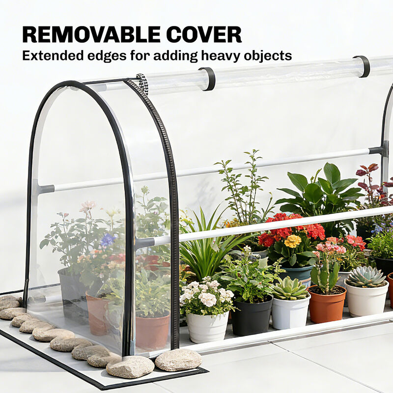 Hivvago Elevated Metal Garden Box with Flip-Up Cover and Drainage image number 4