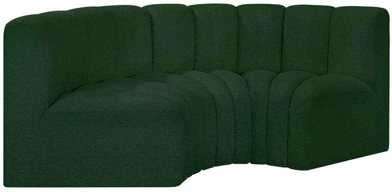 Meridian Furniture Arc Green Boucle Fabric Modular Sofa image number 4