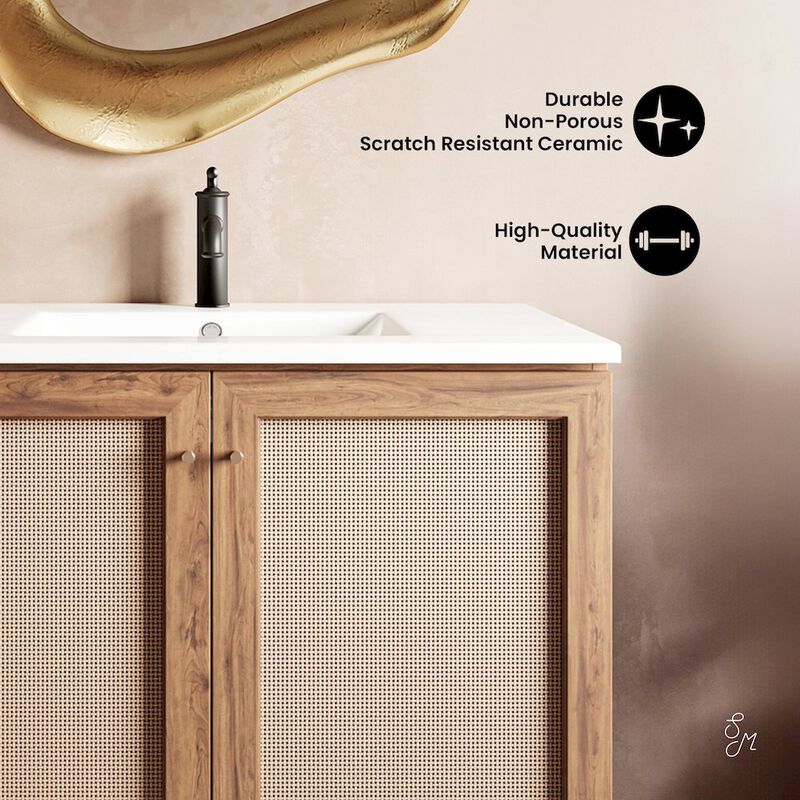 Classe 36 in. Wall Hung Bathroom Vanity with Ceramic Sink Top image number 3