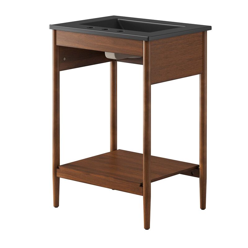 Modway EEI-6661-WAL-BLK Zaire 24" Bathroom Vanity, Walnut Black image number 6