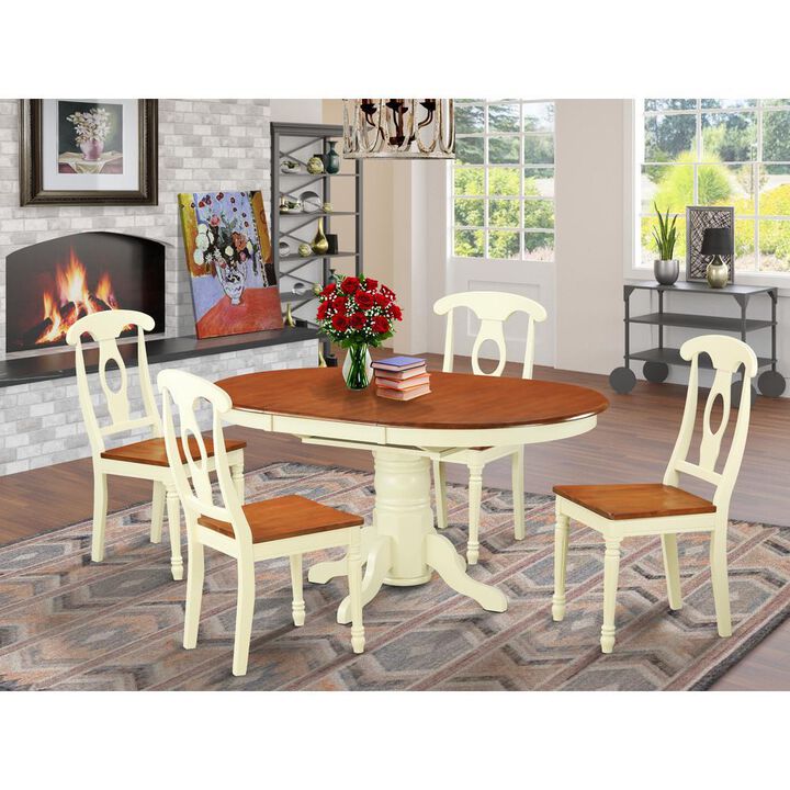 5 PC Dining room set-Oval Dining Table and 4 Dining Chairs