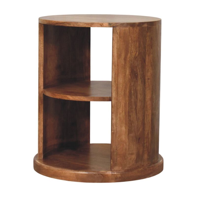 Artisan Furniture Solid Wood Ventura Open Round Side Table, Brown image number 3