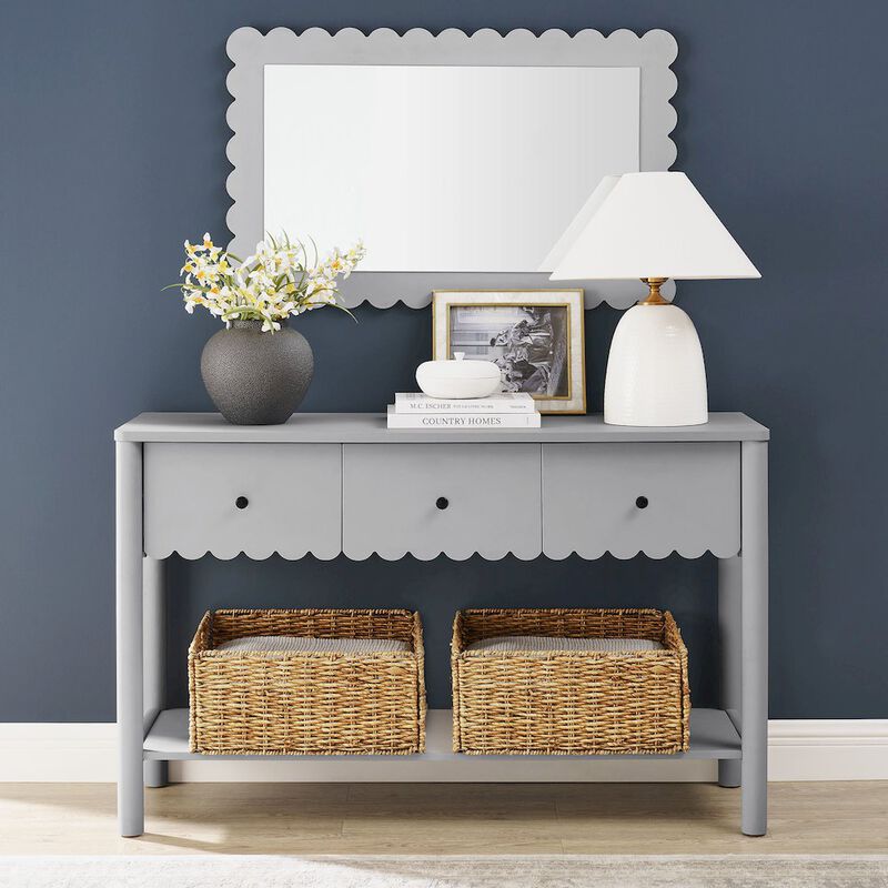 Emmeline 3-Drawer Scalloped Console Table image number 6
