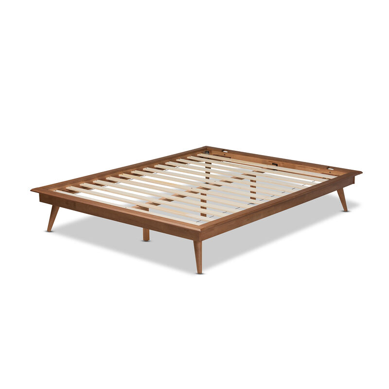 Baxton Studio Karine  Walnut Brown Finished Wood Full Size Platform Bed Frame