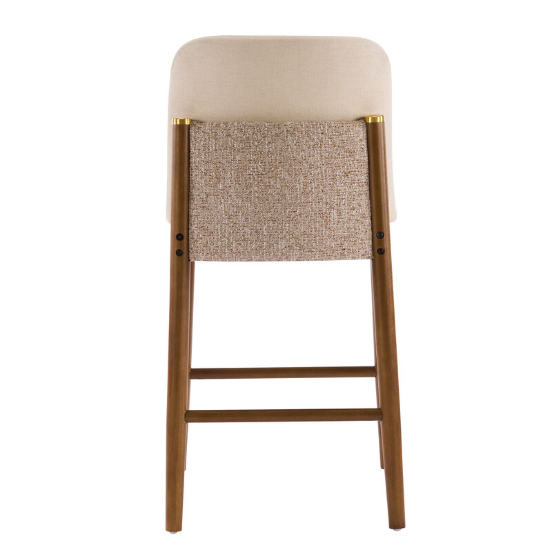 Christopher Knight Home Iven Modern Rubberwood Upholstered Counter Stools (Set of 2) image number 5