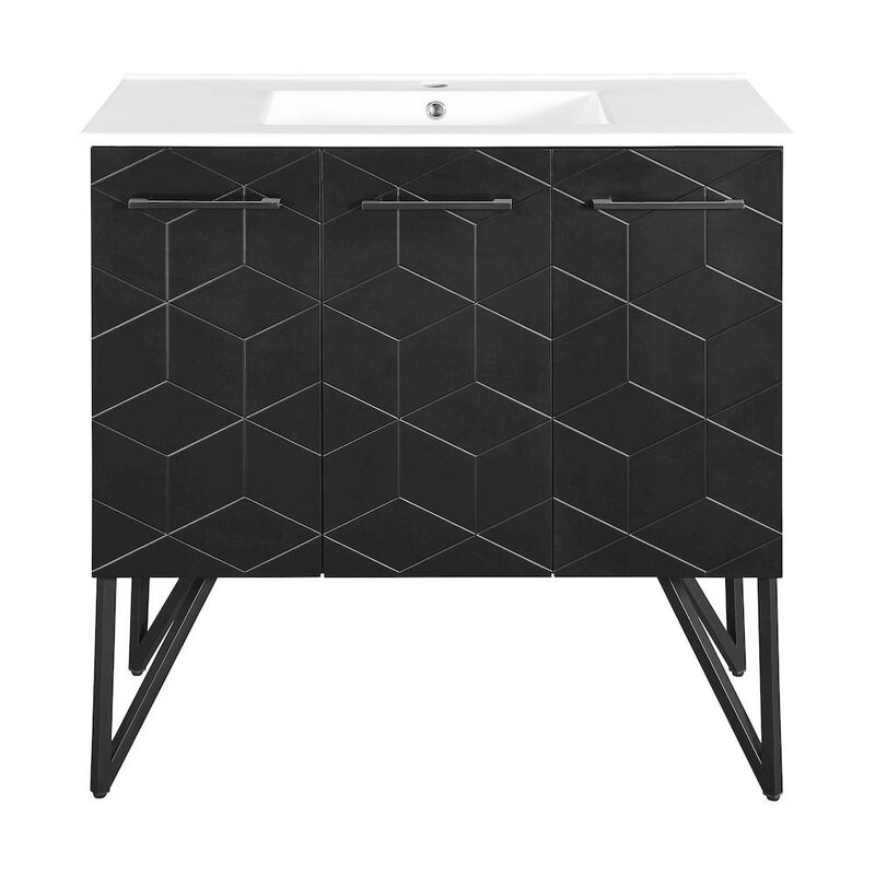Annecy 36" Freestanding Bathroom Vanity in Phantom Black with Sink Top image number 0