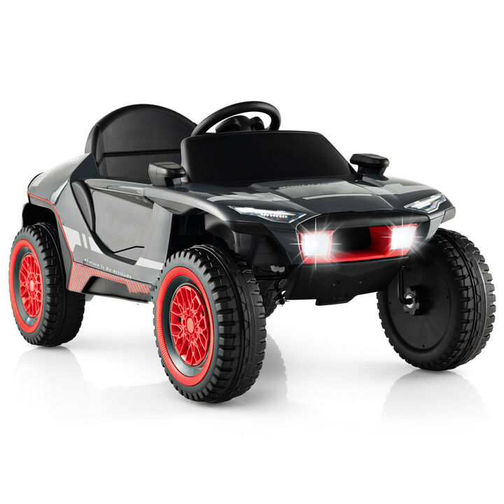 Electric Ride On Car for Kids with Remote Control Racing Design-Grey