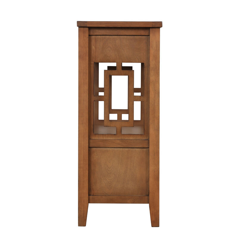 GOODSILO Farmhouse Pine Wood Console Table Entry Sofa Table with 4 Drawers and Storage Shelf image number 7