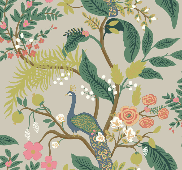Peacock Linen Wallpaper