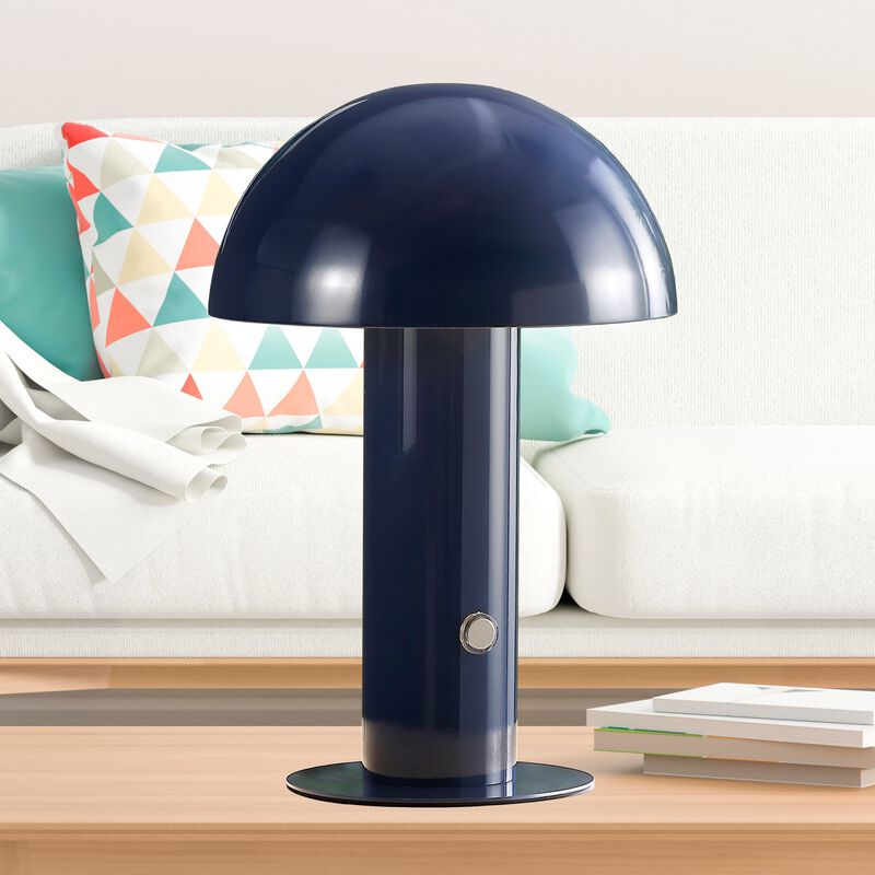 Boletus Contemporary Bohemian Rechargeablecordless Iron Integrated LED Mushroom Table Lamp