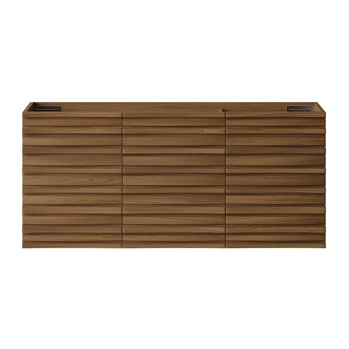 Cascade 48" Wall-Mounted Bathroom Vanity Cabinet without Top in Brown Oak