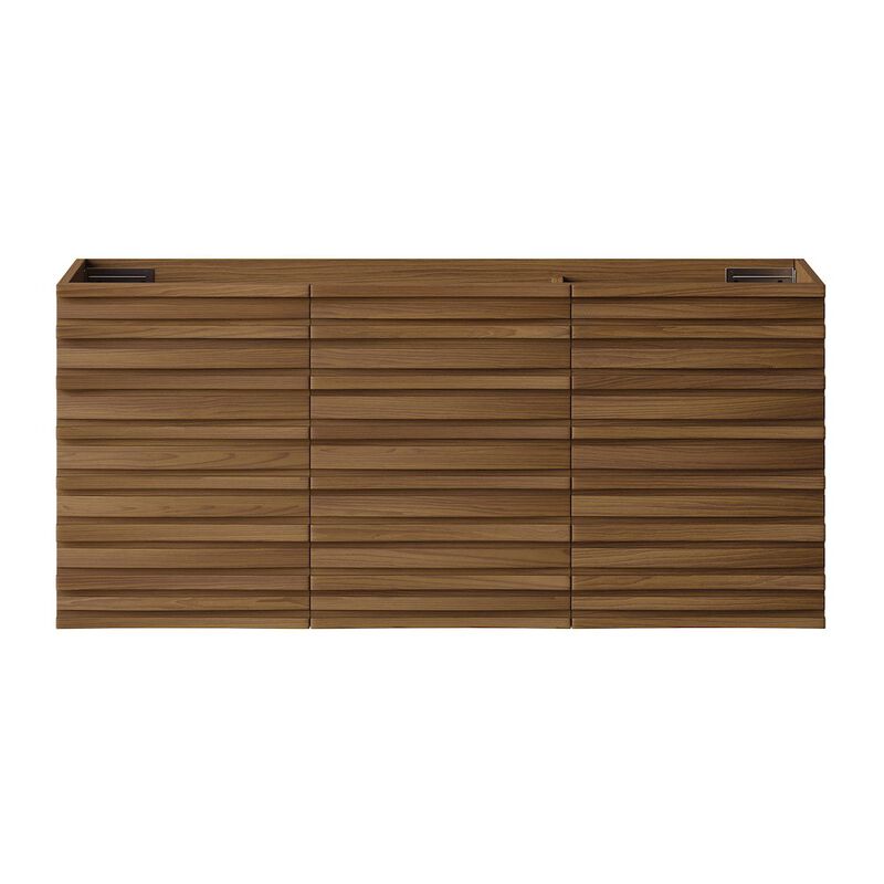Cascade 48" Wall-Mounted Bathroom Vanity Cabinet without Top in Brown Oak image number 0