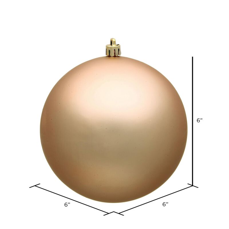 Vickerman 6" Cafe Latte Matte Ball Ornament. Includes 4 Ornaments per Pack. image number 1