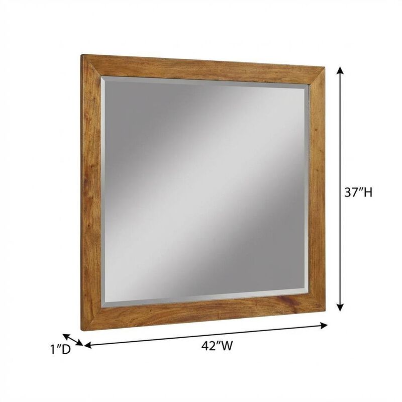 Alpine Furniture Flynn Mid Century Modern Mirror, Acorn image number 4