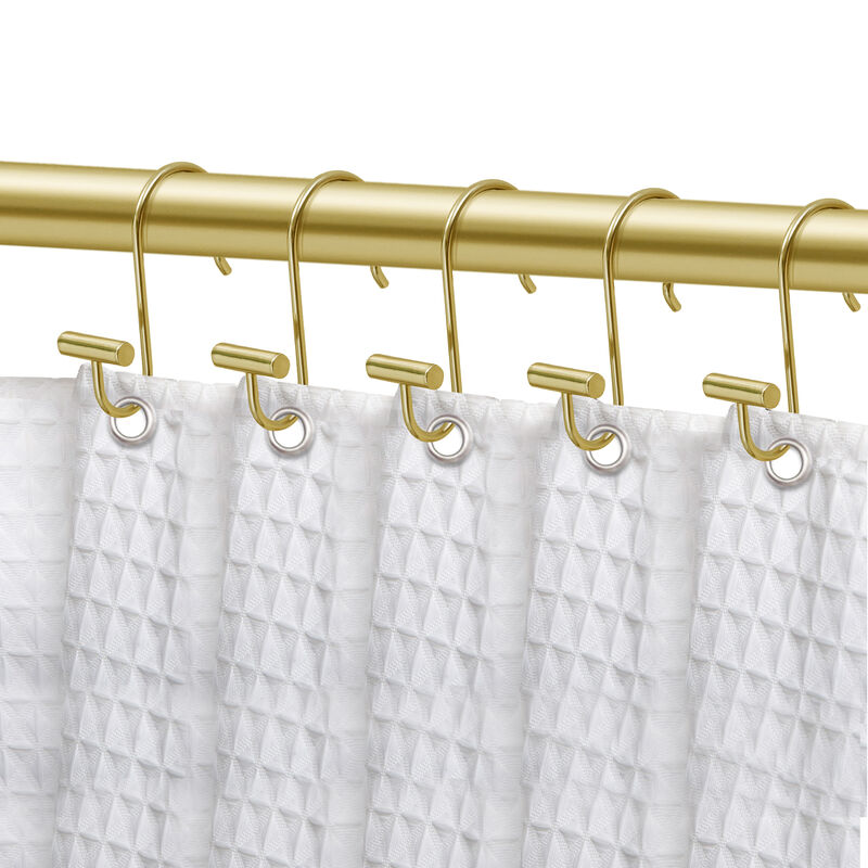 Metal Shower Curtain Hooks, Set of 12 image number 1
