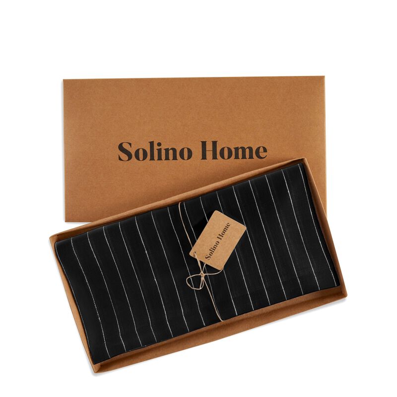 Linen Table Throw - Pinstripe