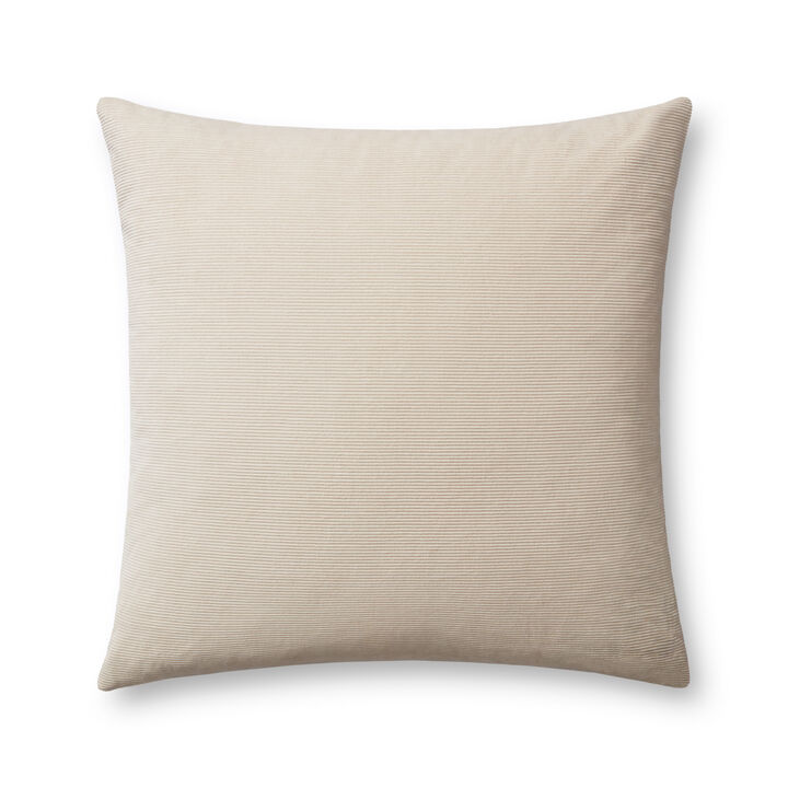 Beatrice PMH0048 Ivory 22''x22'' Polyester Pillow by Magnolia Home by Joanna Gaines x Loloi