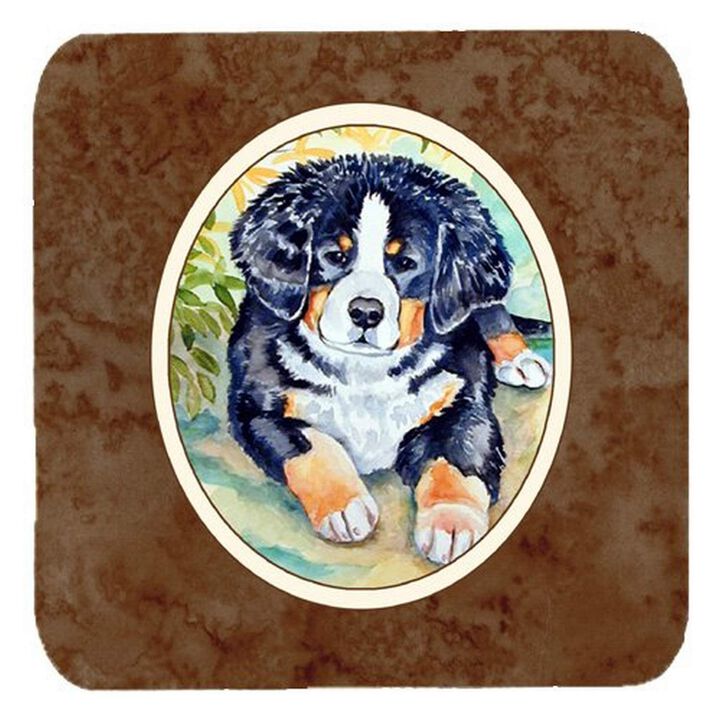 Caroline's Treasures 7010FC Bernese Mountain Dog Puppy Foam Coasters (Set of 4), 3.5, Multicolor