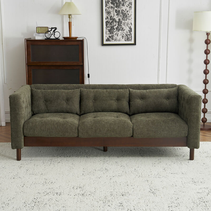 Merax Upholstered Sofa Modern 3-seater Sofa Couch with Tufted Design for Living Room