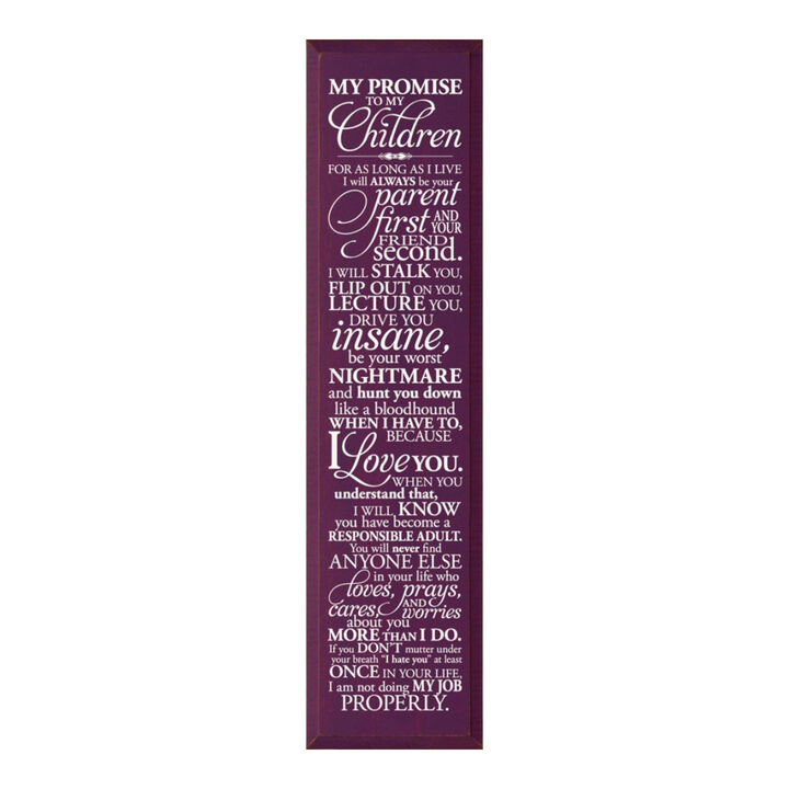 Parent Promise Wood Sign Inspirational Family Quote Rustic Home Wall Decor