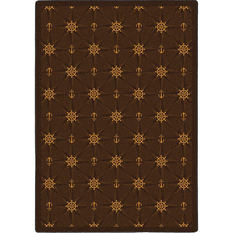 Joy Carpets Kaleidoscope Mariner's Tale 5'4 x 7'8 Area Rug in Color Navy