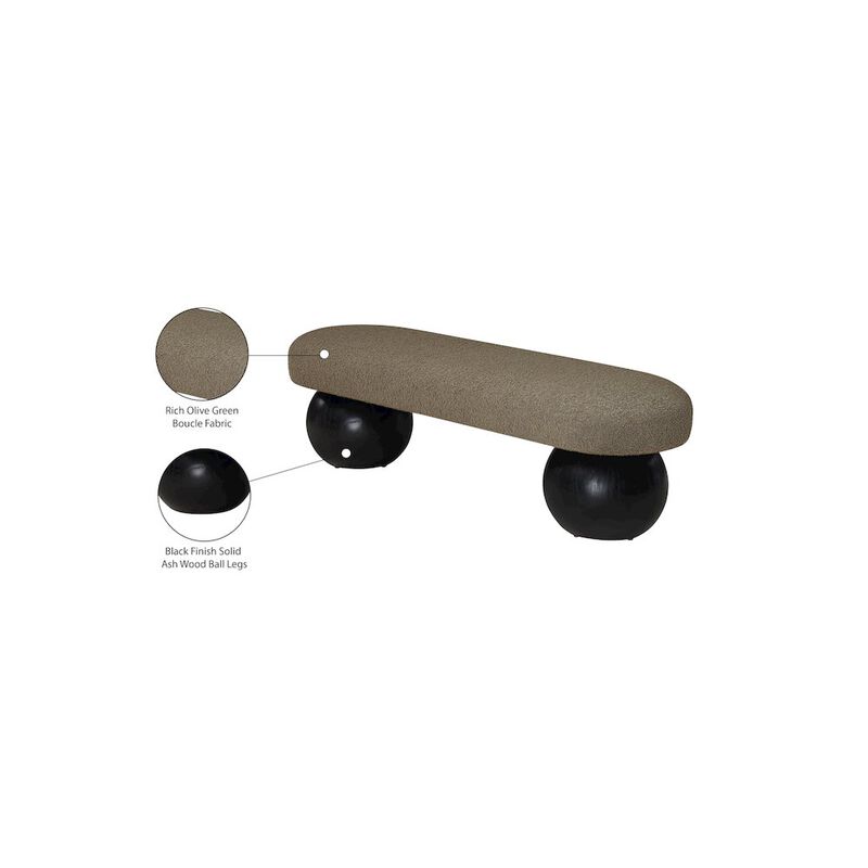 Meridian Furniture Bowie Olive Bench