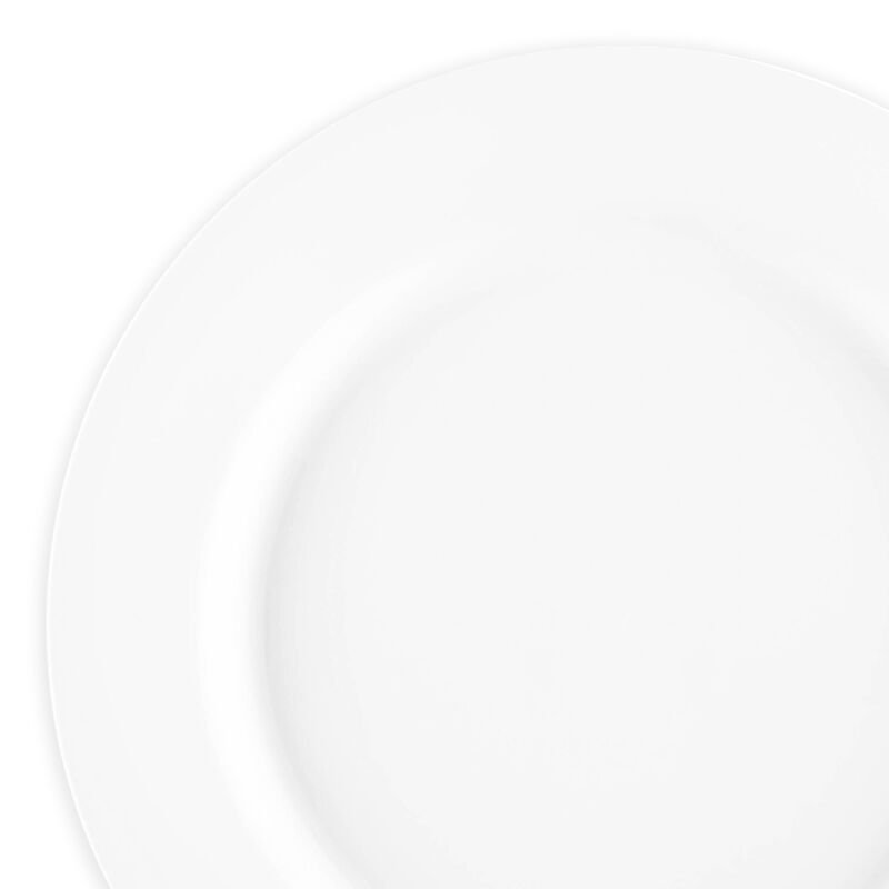 10" Matte Milk White Round Plastic Dinner Plates (120 Plates) image number 8