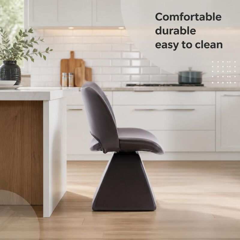 GOODSILO Swivel High-Back Upholstered Dining Chair with Sturdy Hardwood Frame, Comfortable Cushioned Seating for Multi-Use Spaces image number 4