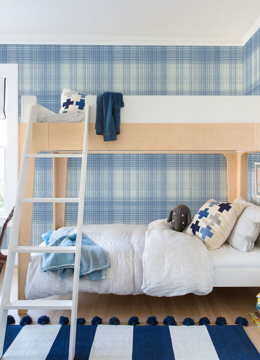 Madras Blue Plaid Wallpaper (Set of 2)