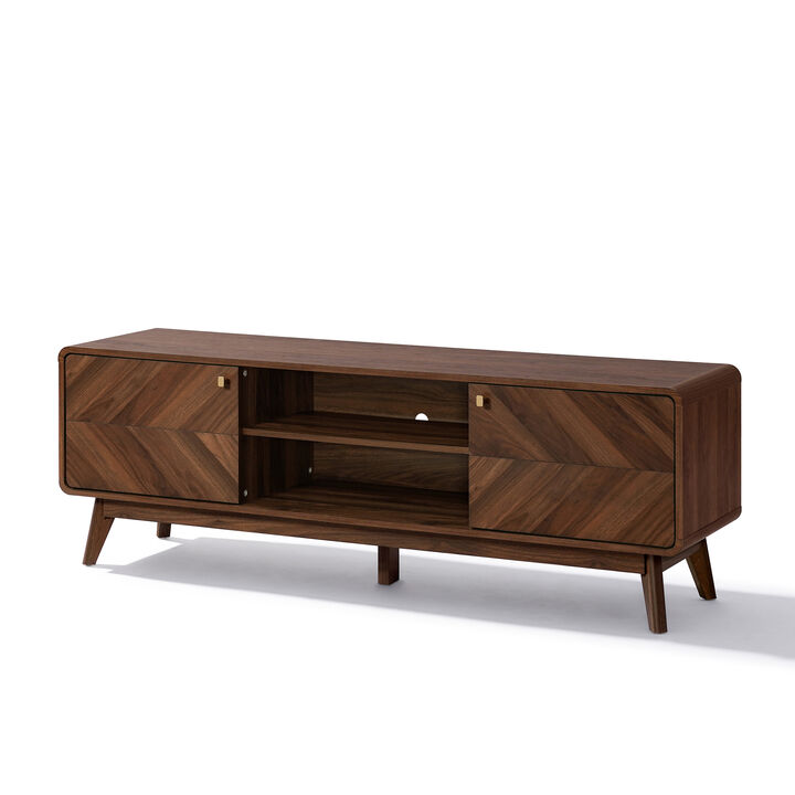 63" Centro Wood TV Console with Tapered Legs