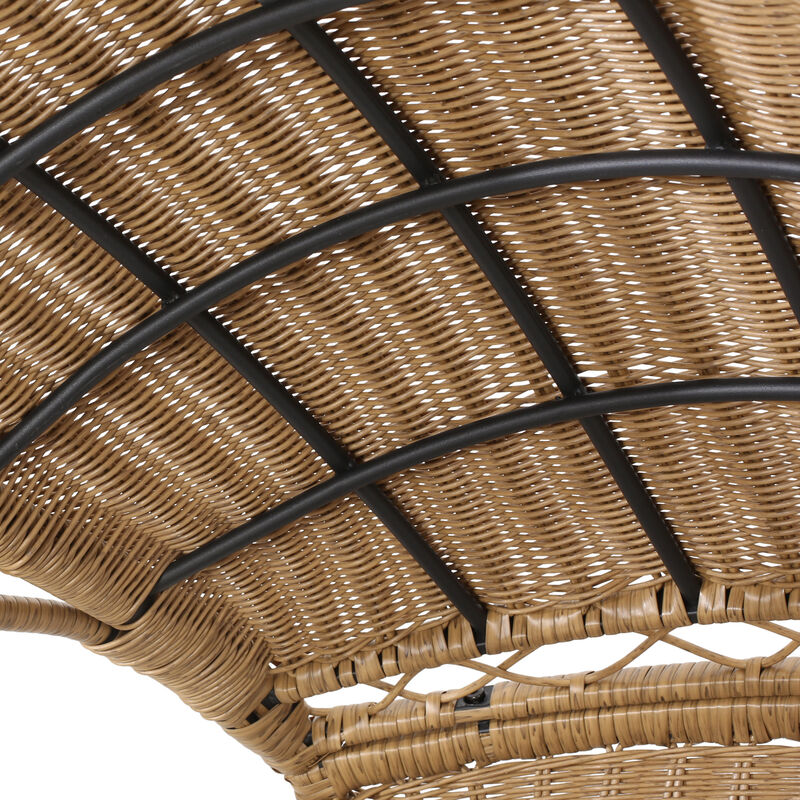 Merax Outdoor Wicker Standing Basket Chair with Cushion