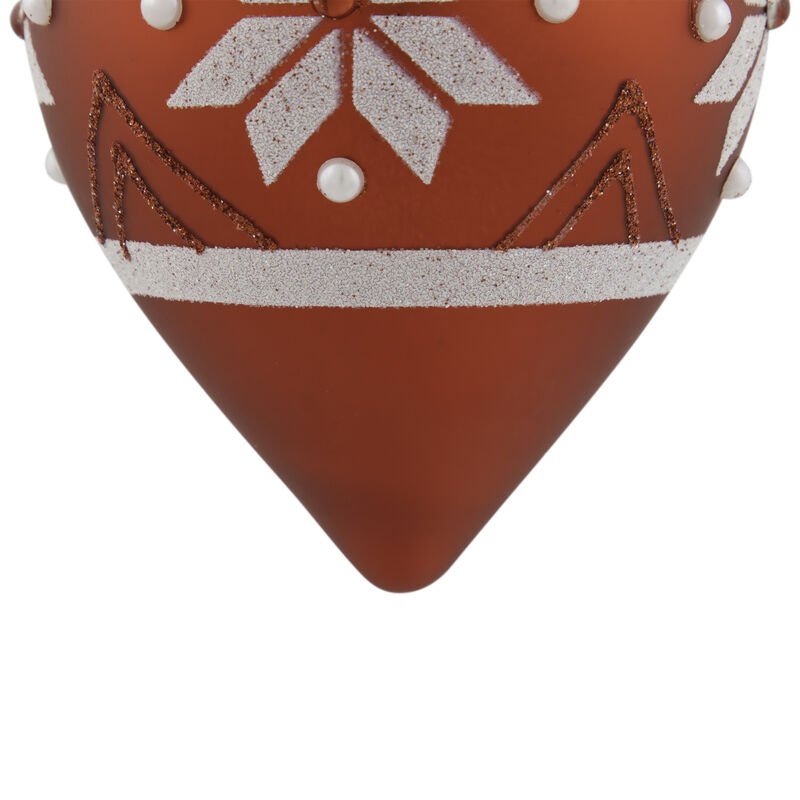 5.25" Glittered Red and White Snowflake Glass Finial Christmas Ornament image number 5