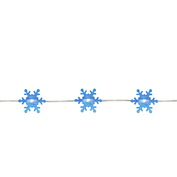 20-Count Blue Snowflake LED Christmas Fairy Lights  6ft Copper Wire