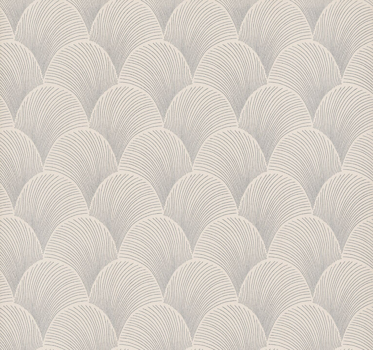 Metallic Cream Scallop Wallpaper