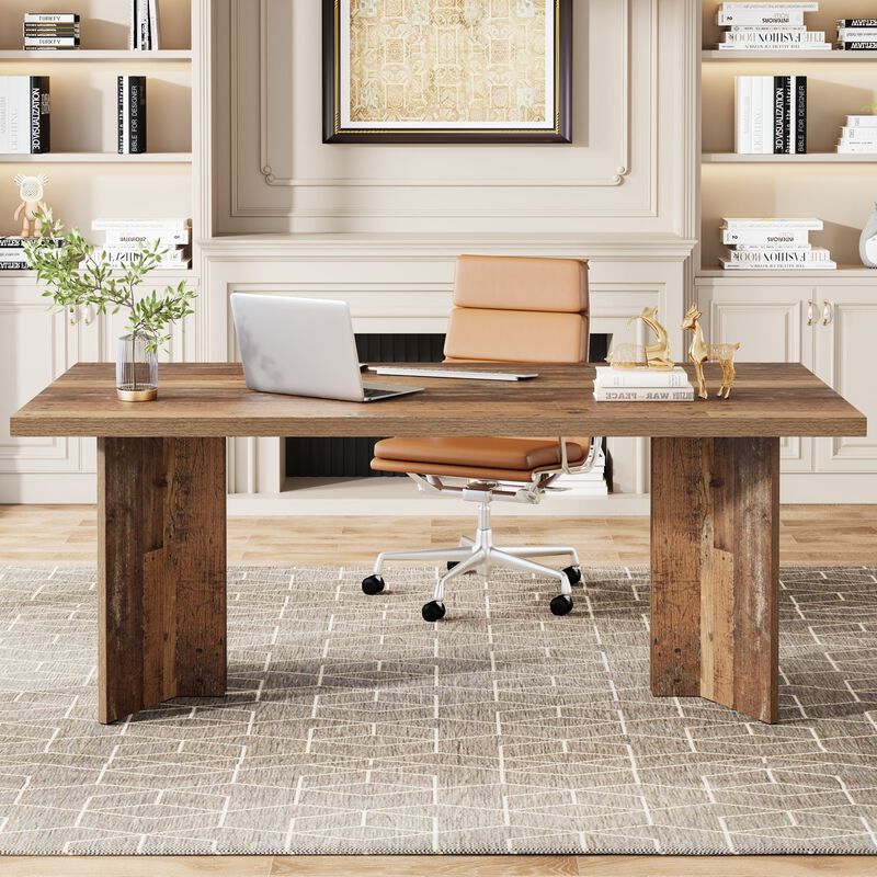 Tribesigns Wood Executive Desk Computer Desk with Large Tabletop image number 1