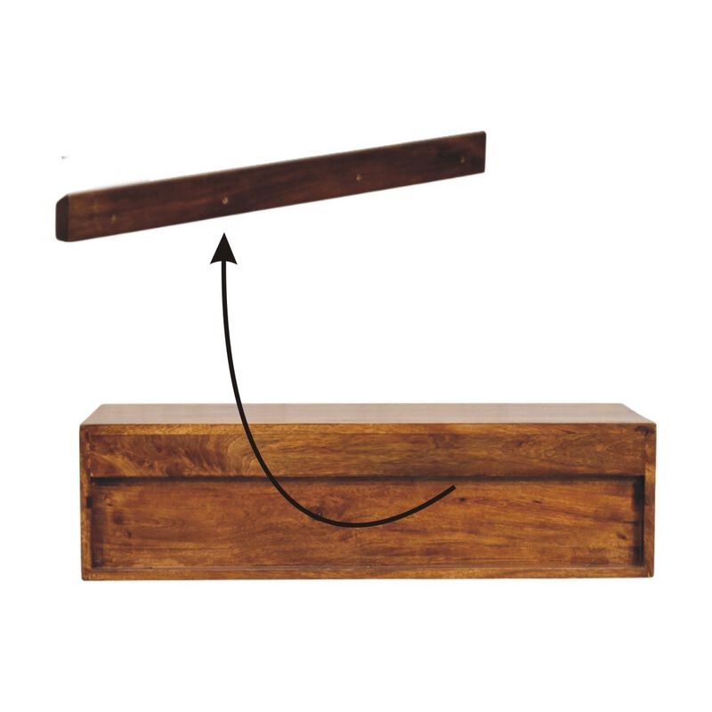 Artisan Furniture Solid Wood Lunar 2 Drawer Chestnut Wall Mounted Media Unit image number 7