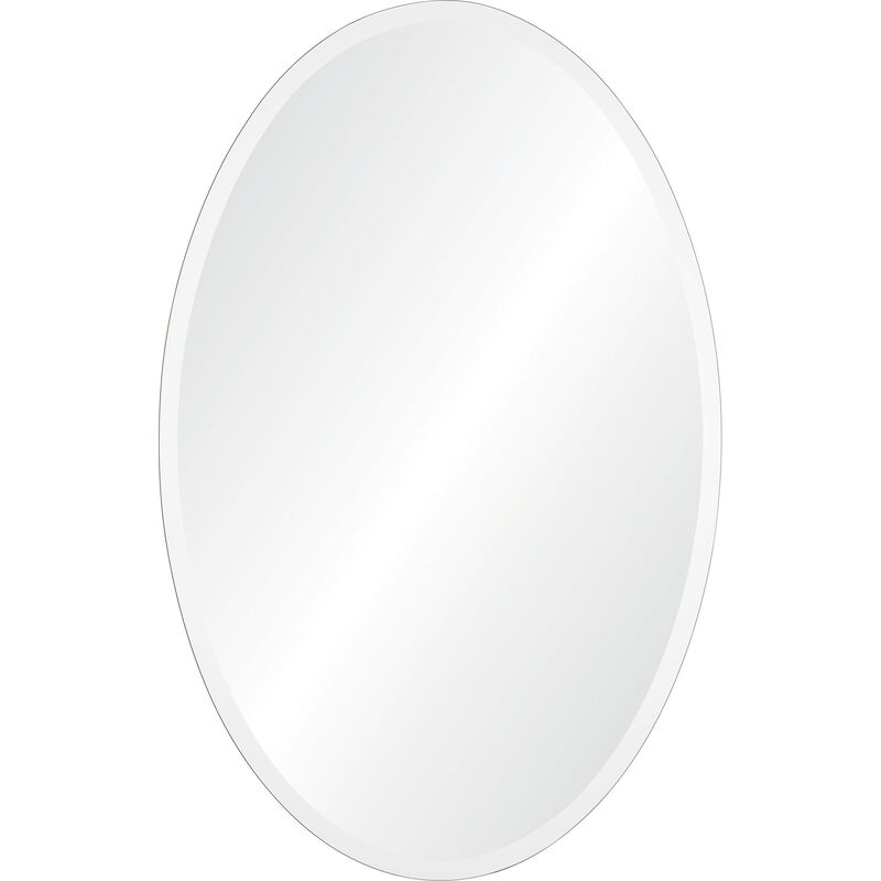 36" Clear Polished Unframed Beveled Oval Wall Mirror image number 1
