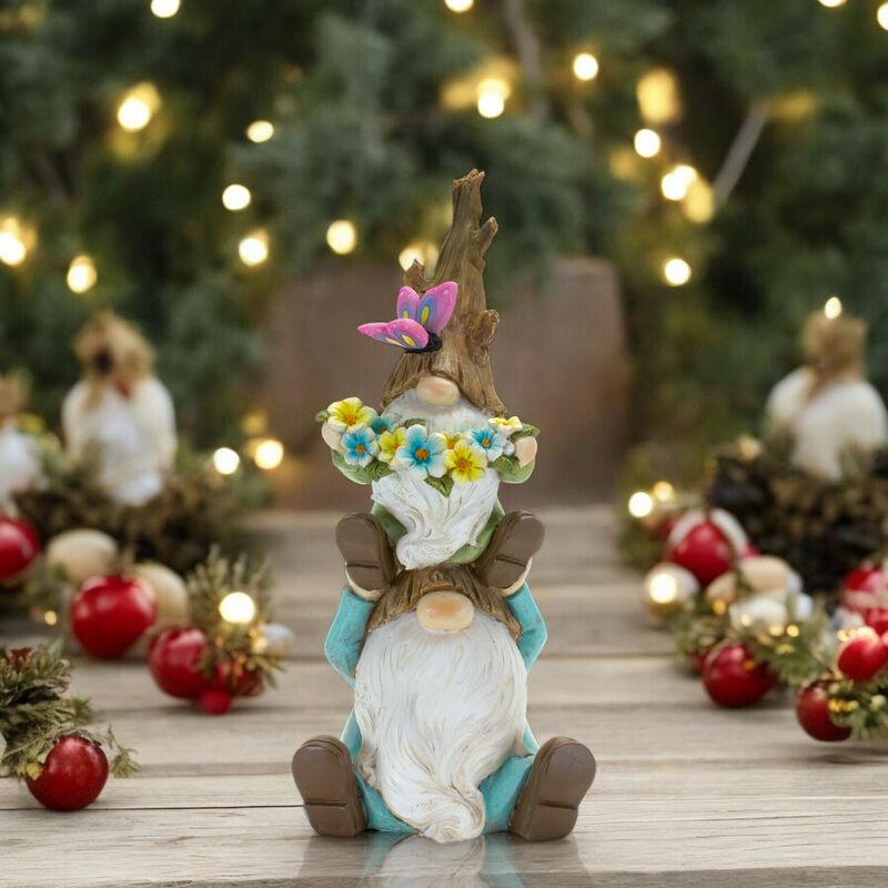 Tree Trunk Gnome Stack for Garden D&eacute;cor, Outdoor Decorations, and Whimsical Home Styling (Set of 2)