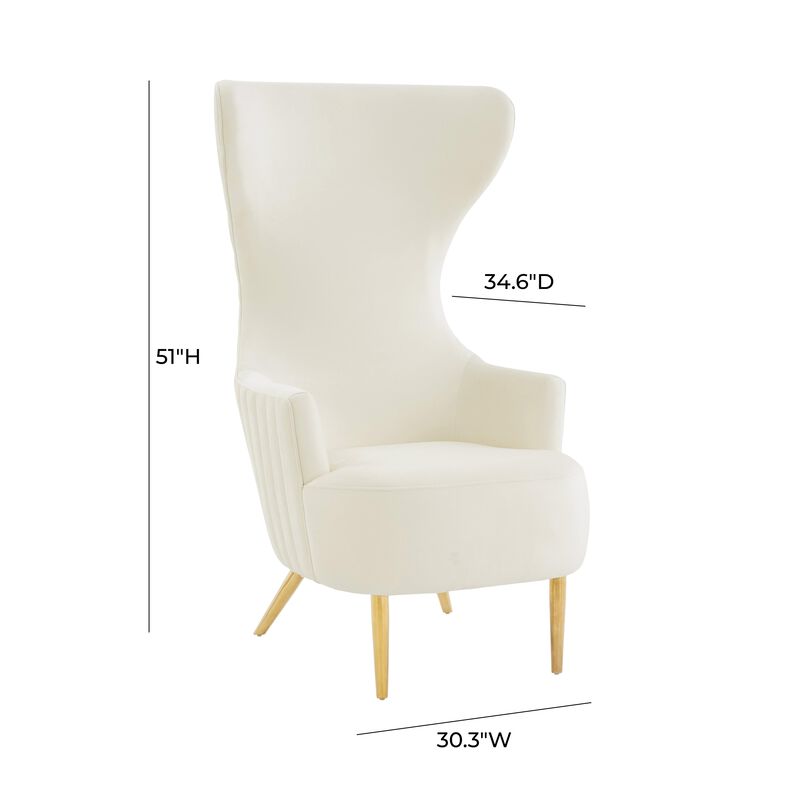 Julia Velvet Channel Tufted Wingback Chair by Inspire Me Home Decor