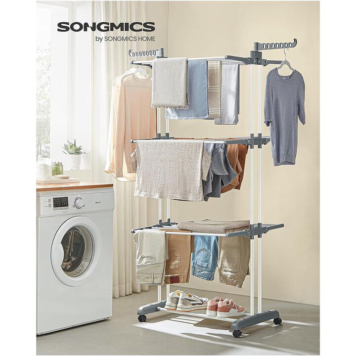 Vertical Clothes Drying Rack with 4 Tiers – Collapsible Laundry Stand for Towels and Garments