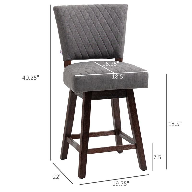 Dark Gray Kitchen Seating: Swivel Counter Stools with Wood Legs
