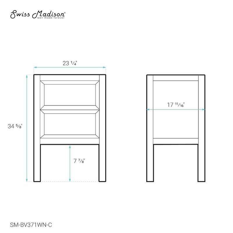 Nadar 24" Bathroom Vanity in Walnut Cabinet Only image number 6