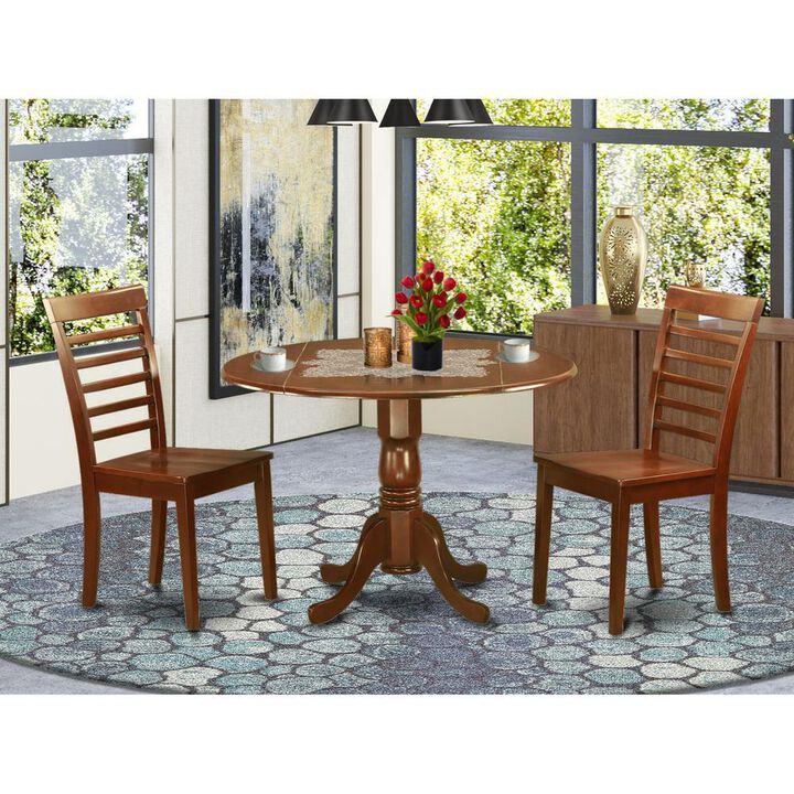 3 PC small Kitchen Table and Chairs set-drop leaf Table and 2 Kitchen Chairs in