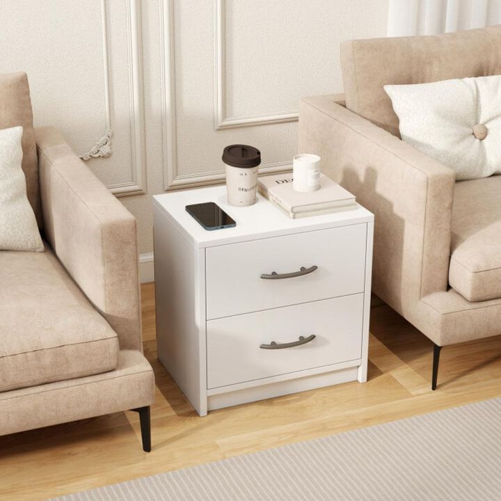 Hivvago 2 Drawer Nightstand with Storage for Living Room