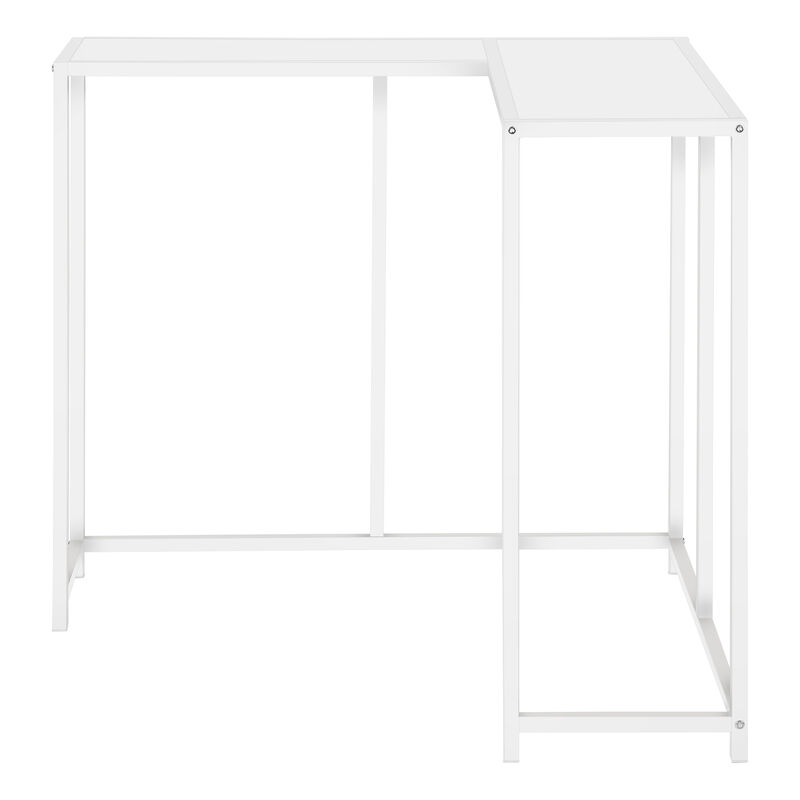 Monarch Specialties I 2160 Accent Table, Console, Entryway, Narrow, Corner, Living Room, Bedroom, Metal, Laminate, White, Contemporary, Modern